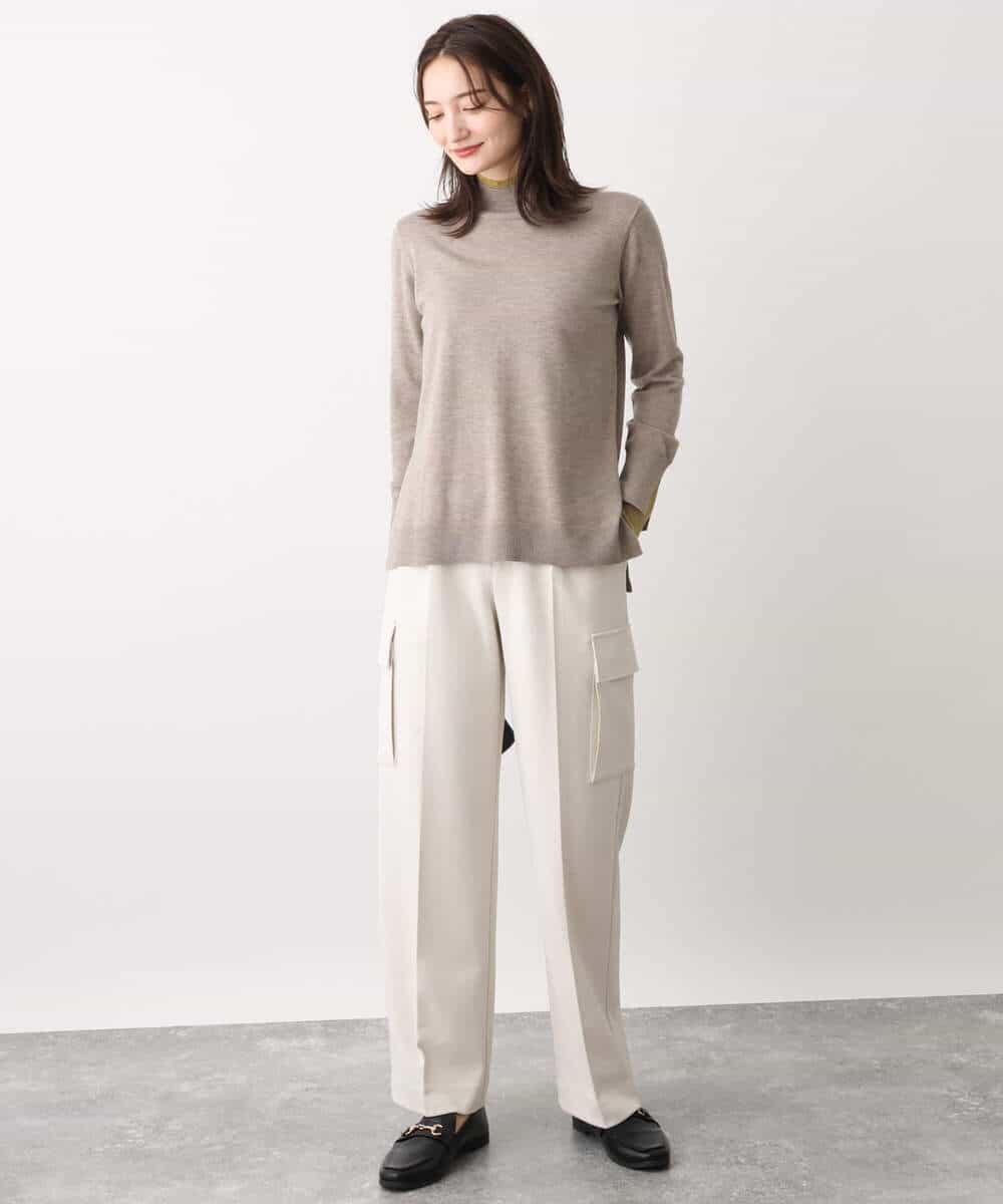 FKLAV52150 MK MICHEL KLEIN(MK ミッシェルクラン) ハイストレッチワイドカーゴパンツ/洗える ブラック
