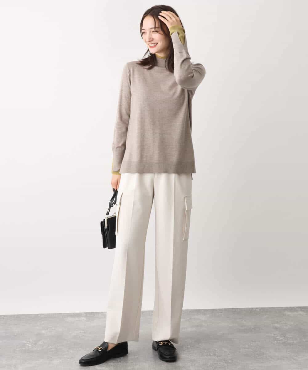 FKLAV52150 MK MICHEL KLEIN(MK ミッシェルクラン) ハイストレッチワイドカーゴパンツ/洗える ブラック