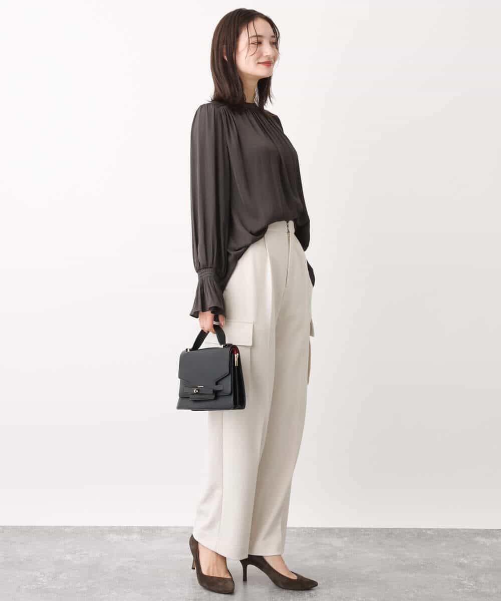 FKLAV52150 MK MICHEL KLEIN(MK ミッシェルクラン) ハイストレッチワイドカーゴパンツ/洗える ブラック