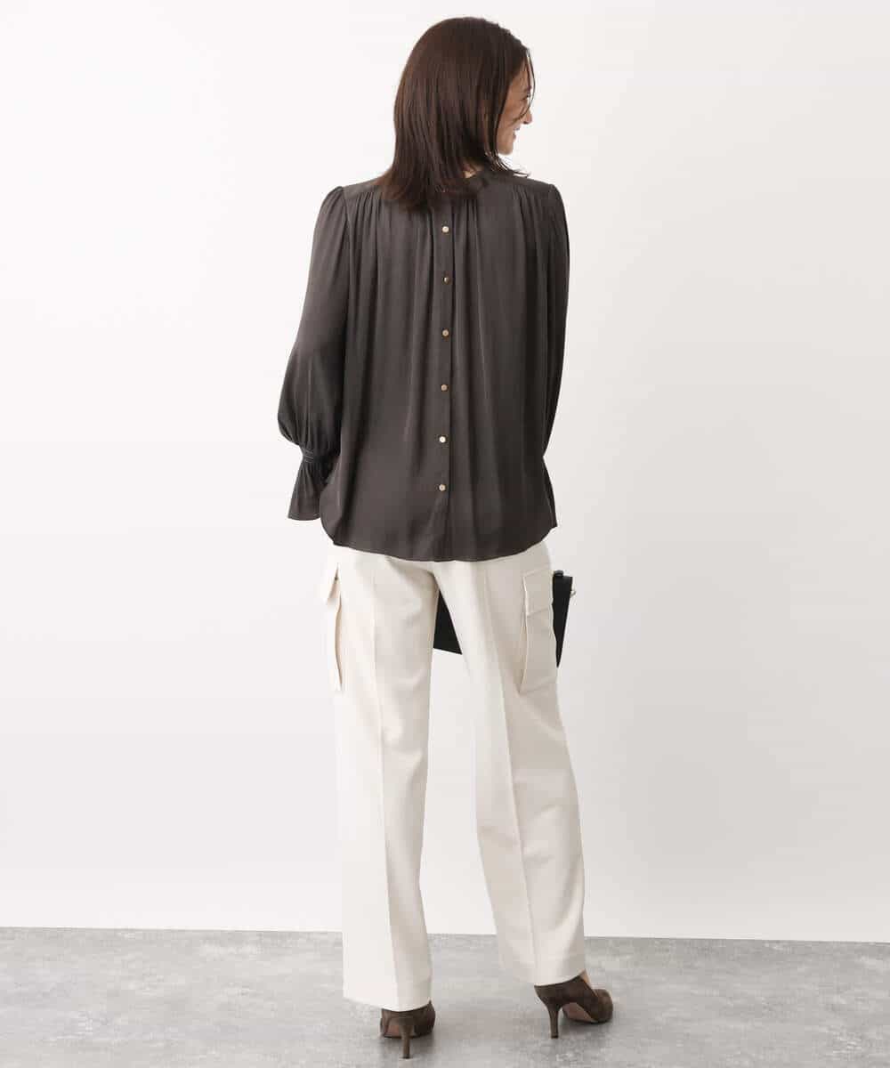 FKLAV52150 MK MICHEL KLEIN(MK ミッシェルクラン) ハイストレッチワイドカーゴパンツ/洗える ブラック