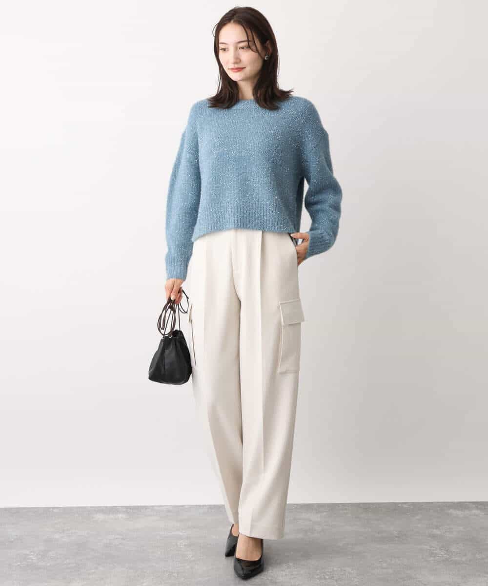 FKLAV52150 MK MICHEL KLEIN(MK ミッシェルクラン) ハイストレッチワイドカーゴパンツ/洗える ブラック