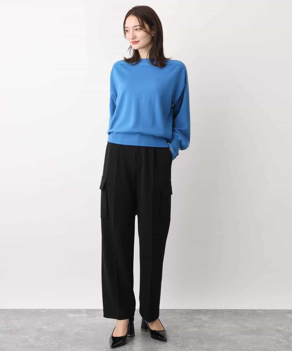 FKLAV52150 MK MICHEL KLEIN(MK ミッシェルクラン) ハイストレッチワイドカーゴパンツ/洗える ブラック
