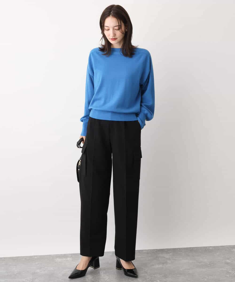 FKLAV52150 MK MICHEL KLEIN(MK ミッシェルクラン) ハイストレッチワイドカーゴパンツ/洗える ブラック