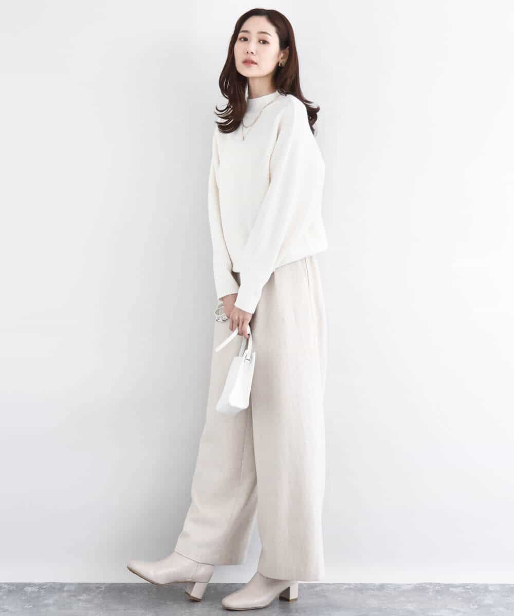 FKLDD60160 MK MICHEL KLEIN(MK ミッシェルクラン) カラーツイードワイドパンツ/洗える イエロー