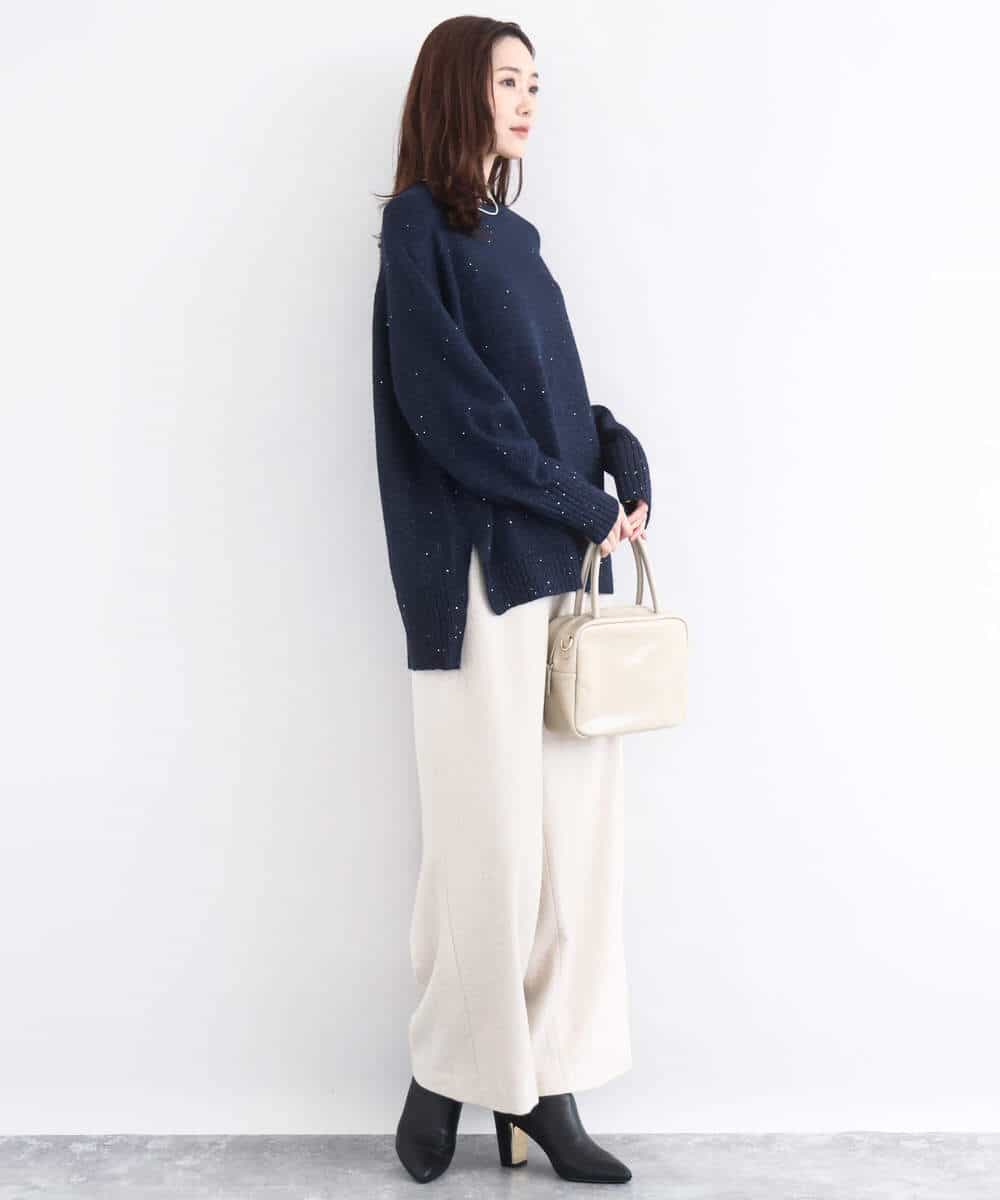 FKLDD60160 MK MICHEL KLEIN(MK ミッシェルクラン) カラーツイードワイドパンツ/洗える イエロー