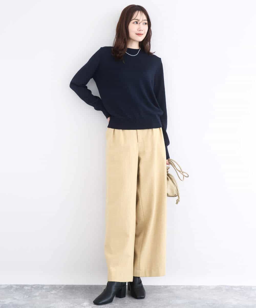FKLDD60160 MK MICHEL KLEIN(MK ミッシェルクラン) カラーツイードワイドパンツ/洗える イエロー