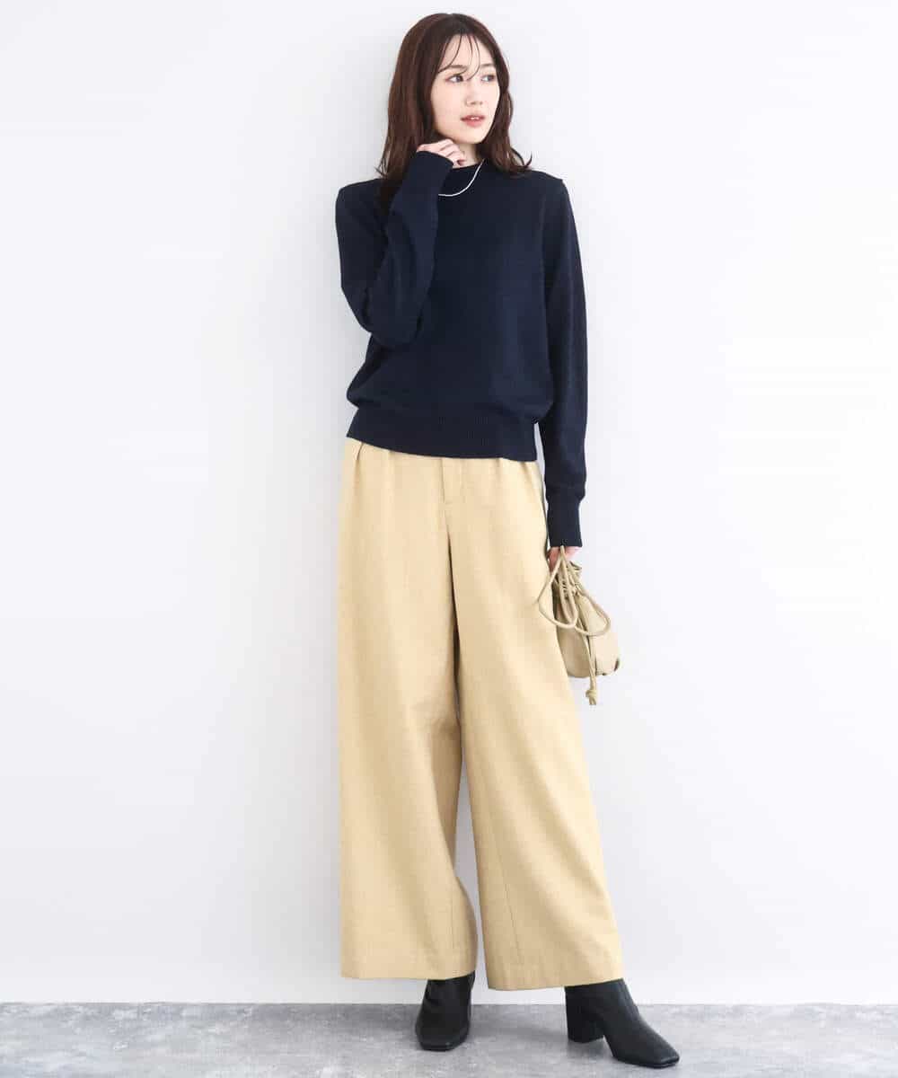 FKLDD60160 MK MICHEL KLEIN(MK ミッシェルクラン) カラーツイードワイドパンツ/洗える イエロー