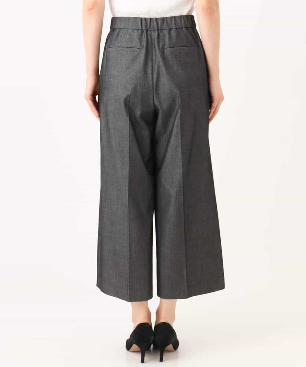 FKLDG70170 MK MICHEL KLEIN(MK ミッシェルクラン) [裏起毛/洗える]クロップド丈ワイドパンツ ダークグレー