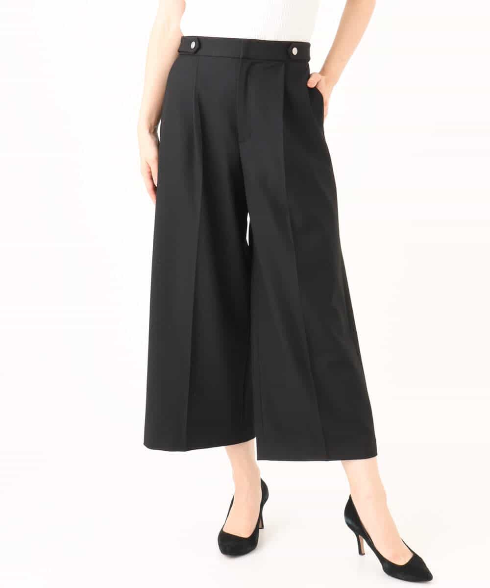 FKLDG70170 MK MICHEL KLEIN(MK ミッシェルクラン) [裏起毛/洗える]クロップド丈ワイドパンツ ダークグレー
