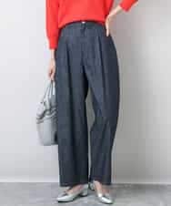 FKLFA01160 MK MICHEL KLEIN(MK ミッシェルクラン) デニムライクバレルパンツ ネイビー