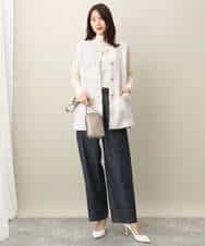 FKLFA01160 MK MICHEL KLEIN(MK ミッシェルクラン) デニムライクバレルパンツ ネイビー