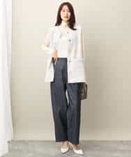 FKLFA01160 MK MICHEL KLEIN(MK ミッシェルクラン) デニムライクバレルパンツ ネイビー