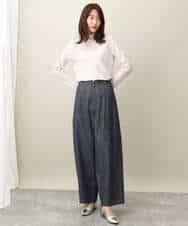 FKLFA01160 MK MICHEL KLEIN(MK ミッシェルクラン) デニムライクバレルパンツ ネイビー