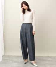 FKLFA01160 MK MICHEL KLEIN(MK ミッシェルクラン) デニムライクバレルパンツ ネイビー