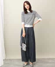 FKLFA01160 MK MICHEL KLEIN(MK ミッシェルクラン) デニムライクバレルパンツ ネイビー