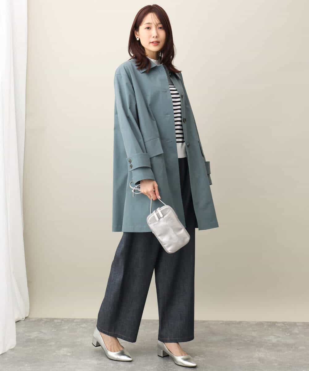 FKLFA01160 MK MICHEL KLEIN(MK ミッシェルクラン) デニムライクバレルパンツ ネイビー