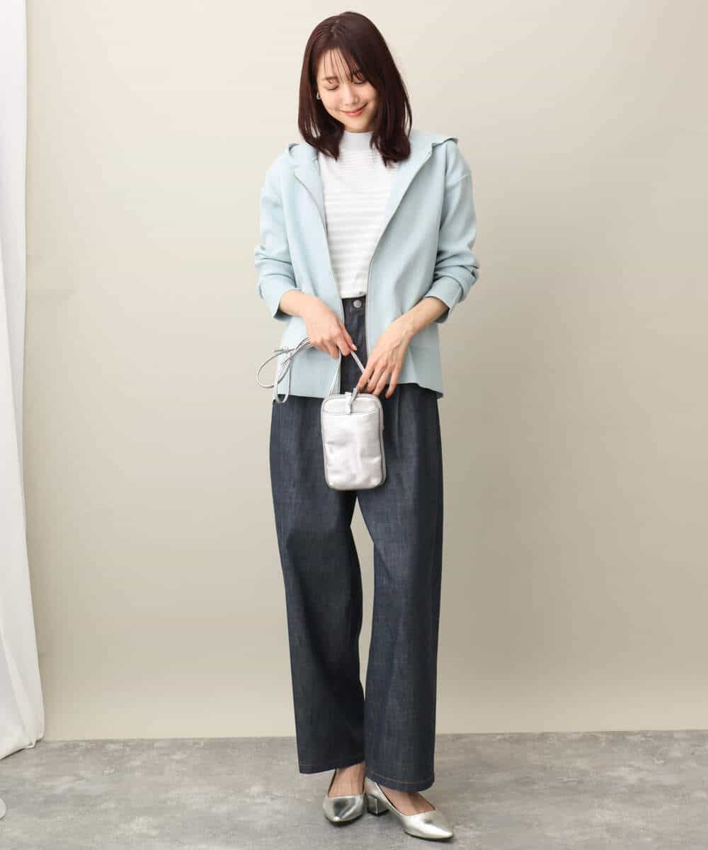 FKLFA01160 MK MICHEL KLEIN(MK ミッシェルクラン) デニムライクバレルパンツ ネイビー