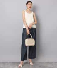 FKLFA01160 MK MICHEL KLEIN(MK ミッシェルクラン) デニムライクバレルパンツ ネイビー