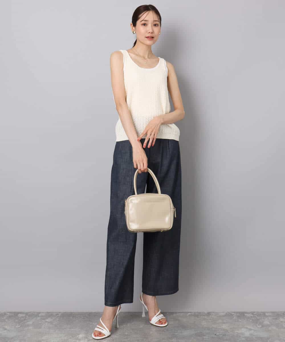 FKLFA01160 MK MICHEL KLEIN(MK ミッシェルクラン) デニムライクバレルパンツ ネイビー