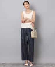 FKLFA01160 MK MICHEL KLEIN(MK ミッシェルクラン) デニムライクバレルパンツ ネイビー