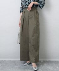 FKLFA21160 MK MICHEL KLEIN(MK ミッシェルクラン) ライトツイル2タックワイドパンツ/洗える カーキ