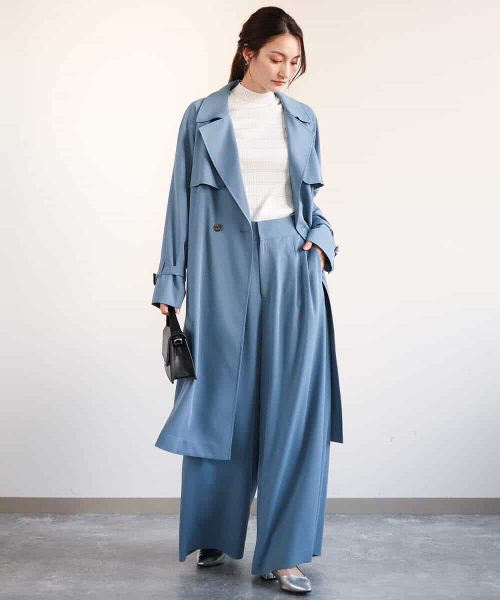 FKLFA26160 MK MICHEL KLEIN(MK ミッシェルクラン) ドレープツイルワイドパンツ/洗える ベージュ