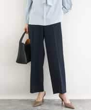 FKLFD10160 MK MICHEL KLEIN(MK ミッシェルクラン) ダブルクロス セミワイドパンツ/セットアップ対応/洗える ネイビー