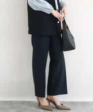 FKLFD10160 MK MICHEL KLEIN(MK ミッシェルクラン) ダブルクロス セミワイドパンツ/セットアップ対応/洗える ネイビー