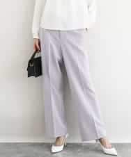 FKLFD10160 MK MICHEL KLEIN(MK ミッシェルクラン) ダブルクロス セミワイドパンツ/セットアップ対応/洗える グレイッシュラベンダー