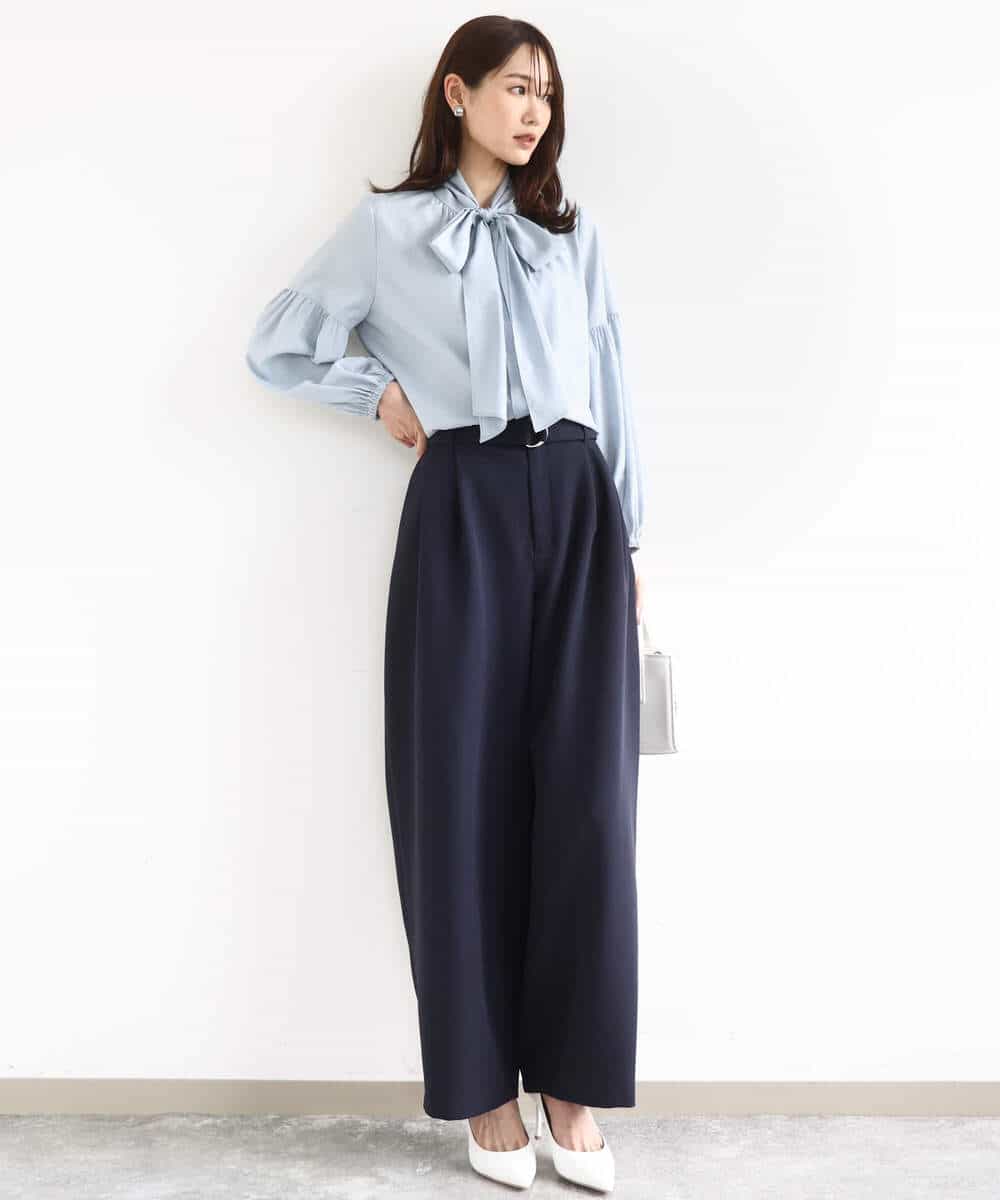 FKLFD10170 MK MICHEL KLEIN(MK ミッシェルクラン) バレルシルエットパンツ/洗える ベージュ