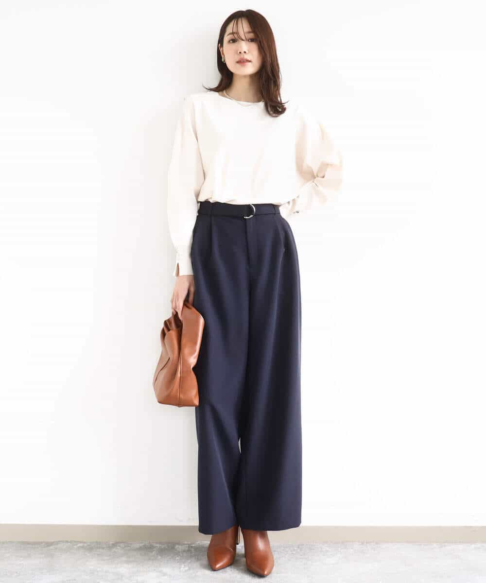 FKLFD10170 MK MICHEL KLEIN(MK ミッシェルクラン) バレルシルエットパンツ/洗える ベージュ