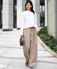 FKLFD10170 MK MICHEL KLEIN(MK ミッシェルクラン) バレルシルエットパンツ/洗える ベージュ