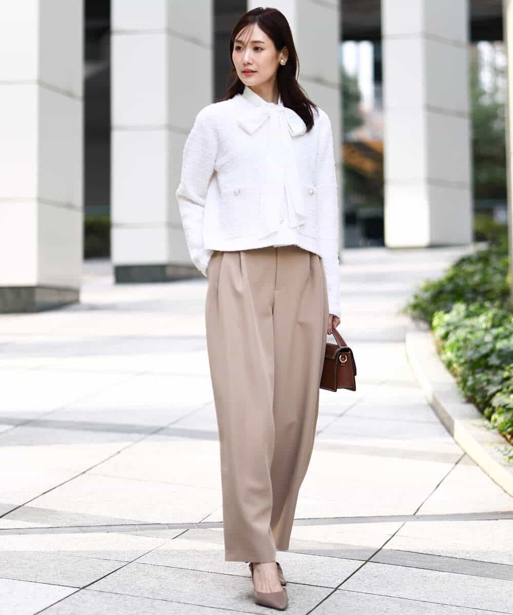 FKLFD10170 MK MICHEL KLEIN(MK ミッシェルクラン) バレルシルエットパンツ/洗える ベージュ