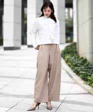 FKLFD10170 MK MICHEL KLEIN(MK ミッシェルクラン) バレルシルエットパンツ/洗える ベージュ