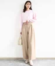 FKLFD10170 MK MICHEL KLEIN(MK ミッシェルクラン) バレルシルエットパンツ/洗える ベージュ