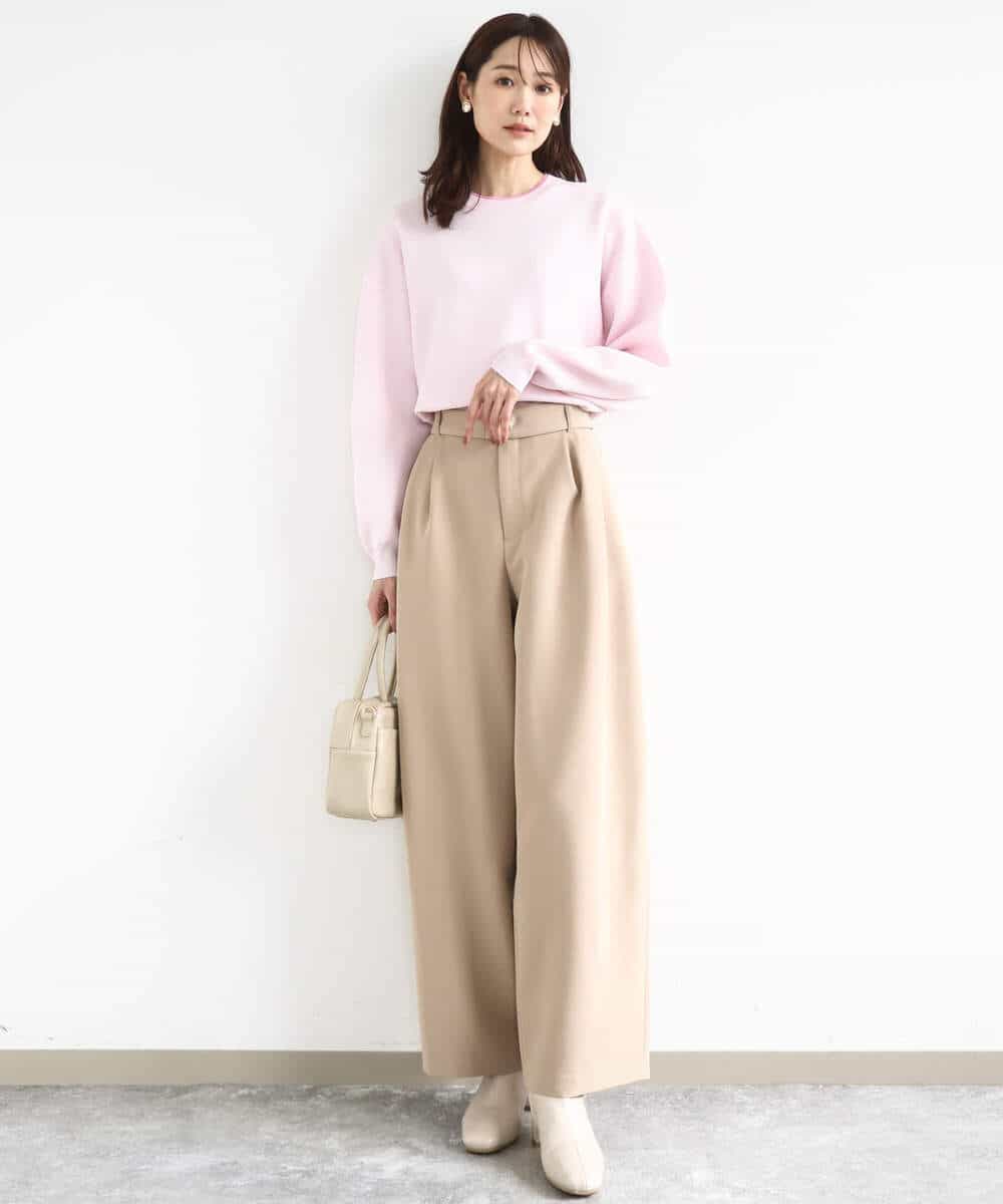 FKLFD10170 MK MICHEL KLEIN(MK ミッシェルクラン) バレルシルエットパンツ/洗える ベージュ