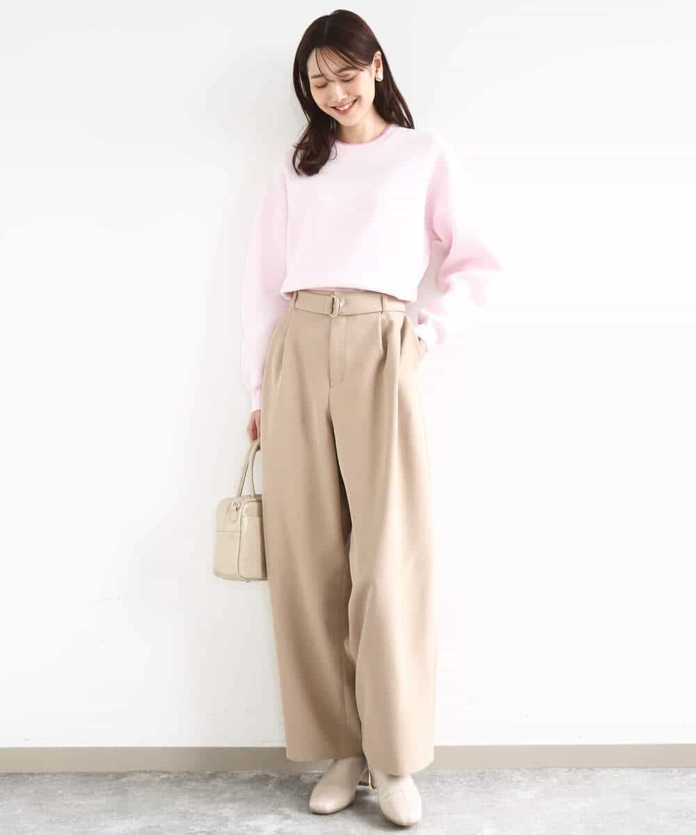 FKLFD10170 MK MICHEL KLEIN(MK ミッシェルクラン) バレルシルエットパンツ/洗える ベージュ