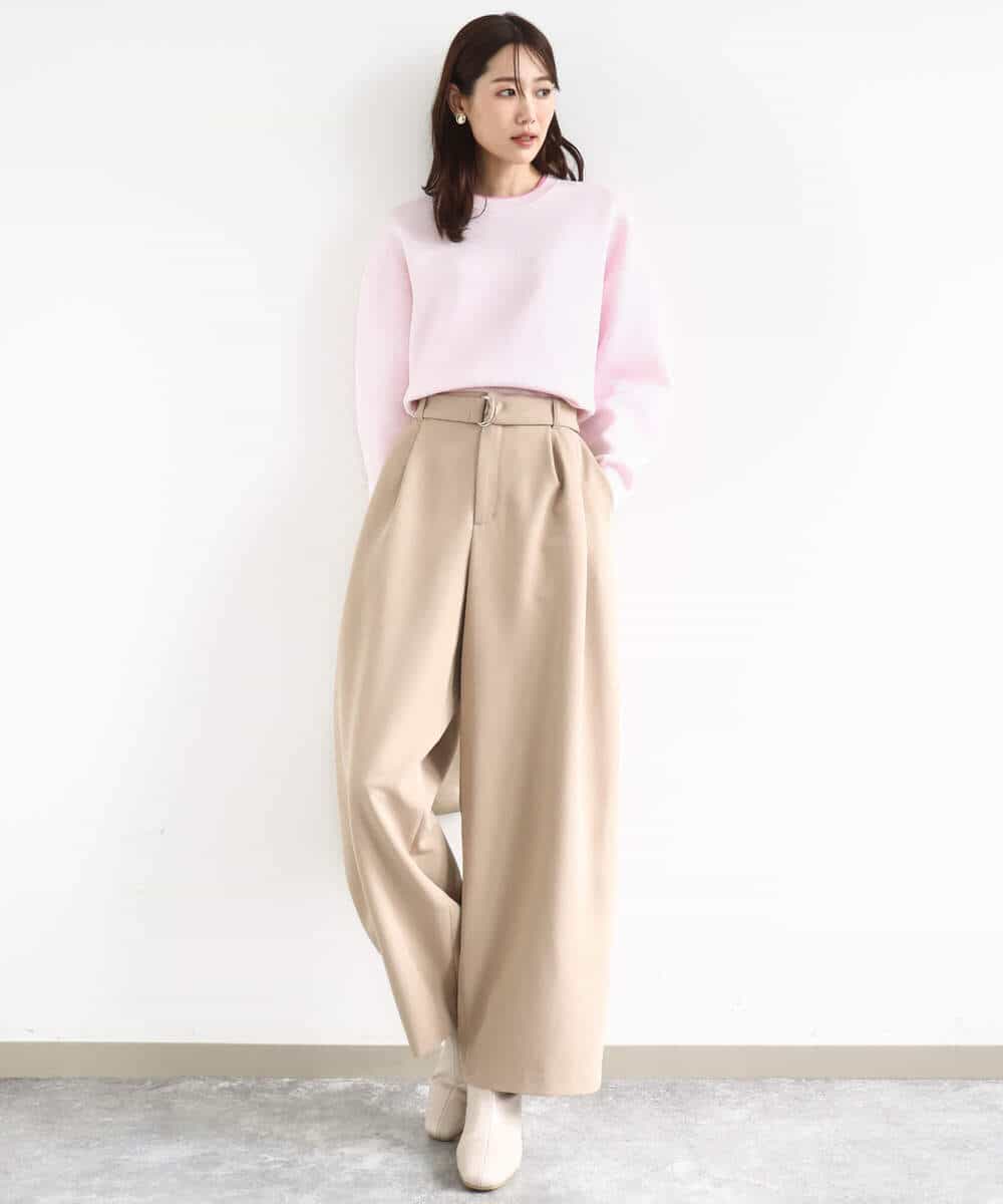 FKLFD10170 MK MICHEL KLEIN(MK ミッシェルクラン) バレルシルエットパンツ/洗える ベージュ