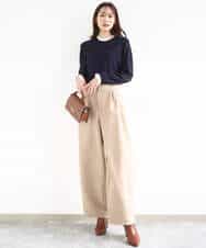 FKLFD10170 MK MICHEL KLEIN(MK ミッシェルクラン) バレルシルエットパンツ/洗える ベージュ