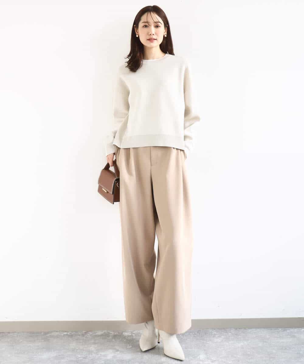 FKLFD10170 MK MICHEL KLEIN(MK ミッシェルクラン) バレルシルエットパンツ/洗える ベージュ