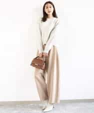 FKLFD10170 MK MICHEL KLEIN(MK ミッシェルクラン) バレルシルエットパンツ/洗える ベージュ