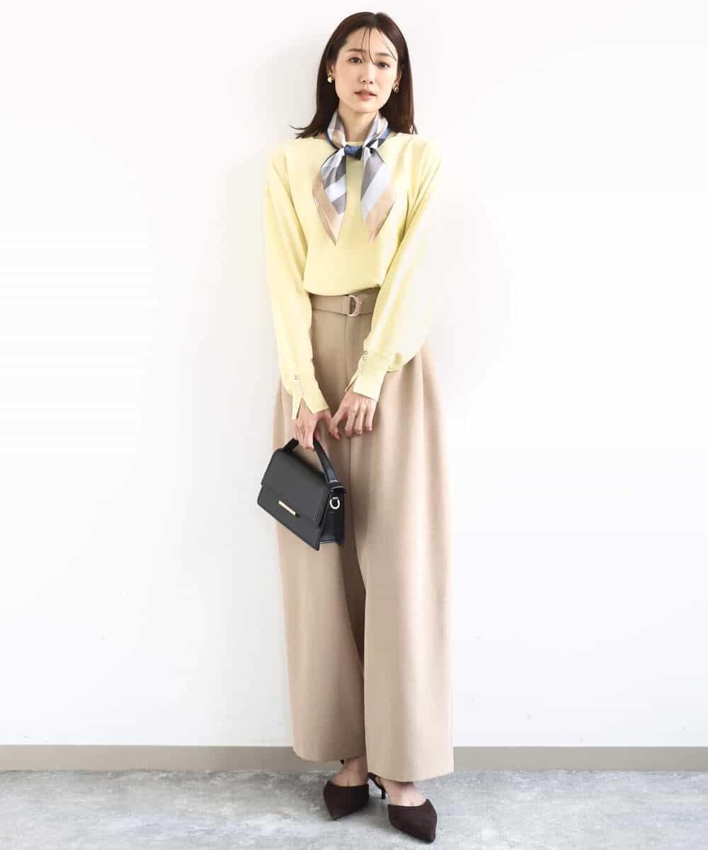 FKLFD10170 MK MICHEL KLEIN(MK ミッシェルクラン) バレルシルエットパンツ/洗える ベージュ