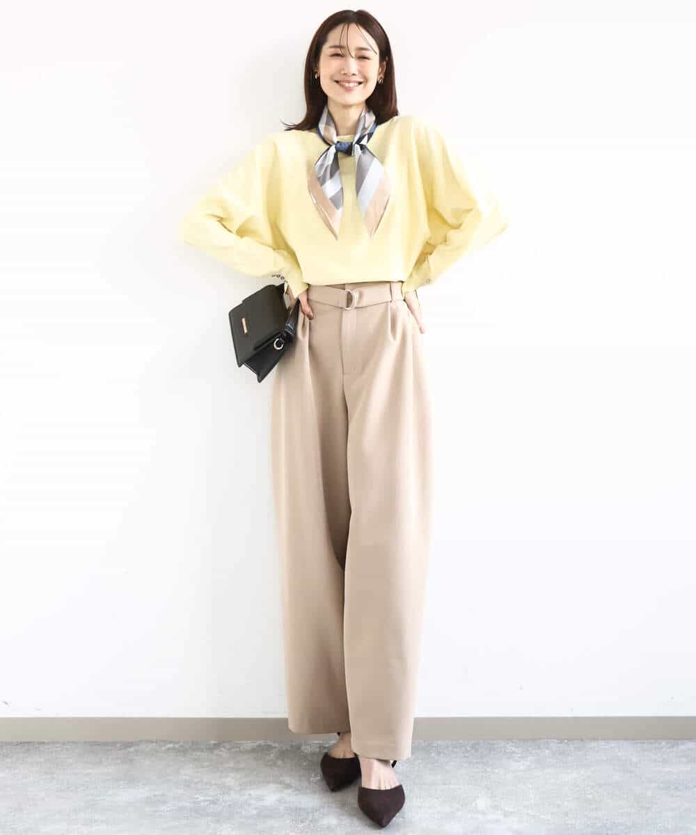 FKLFD10170 MK MICHEL KLEIN(MK ミッシェルクラン) バレルシルエットパンツ/洗える ベージュ