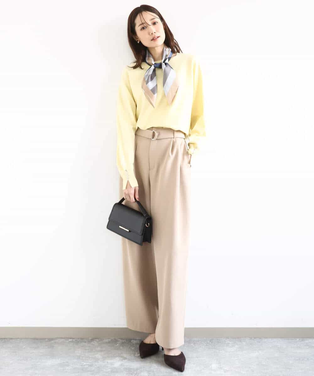 FKLFD10170 MK MICHEL KLEIN(MK ミッシェルクラン) バレルシルエットパンツ/洗える ベージュ