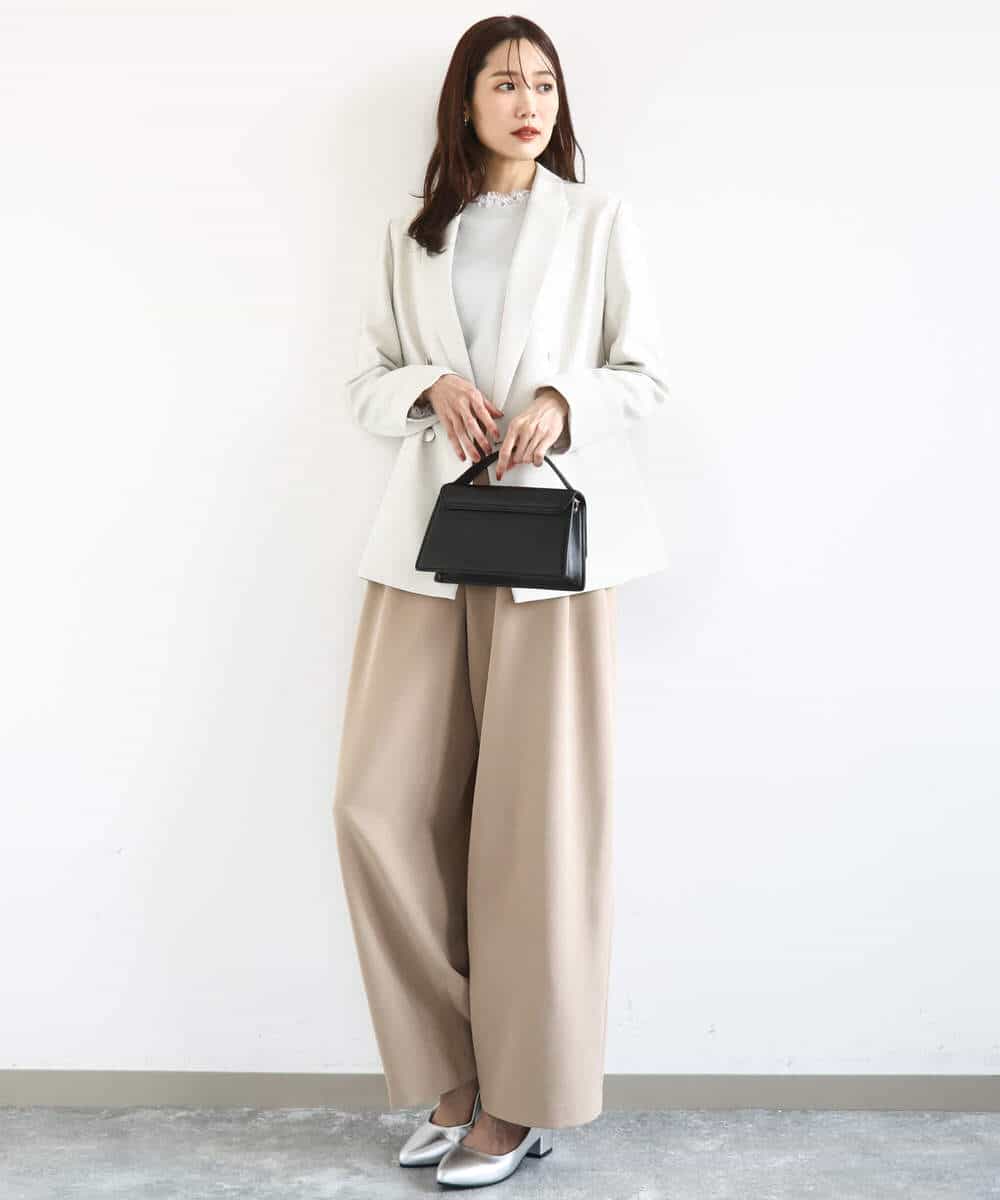 FKLFD10170 MK MICHEL KLEIN(MK ミッシェルクラン) バレルシルエットパンツ/洗える ベージュ