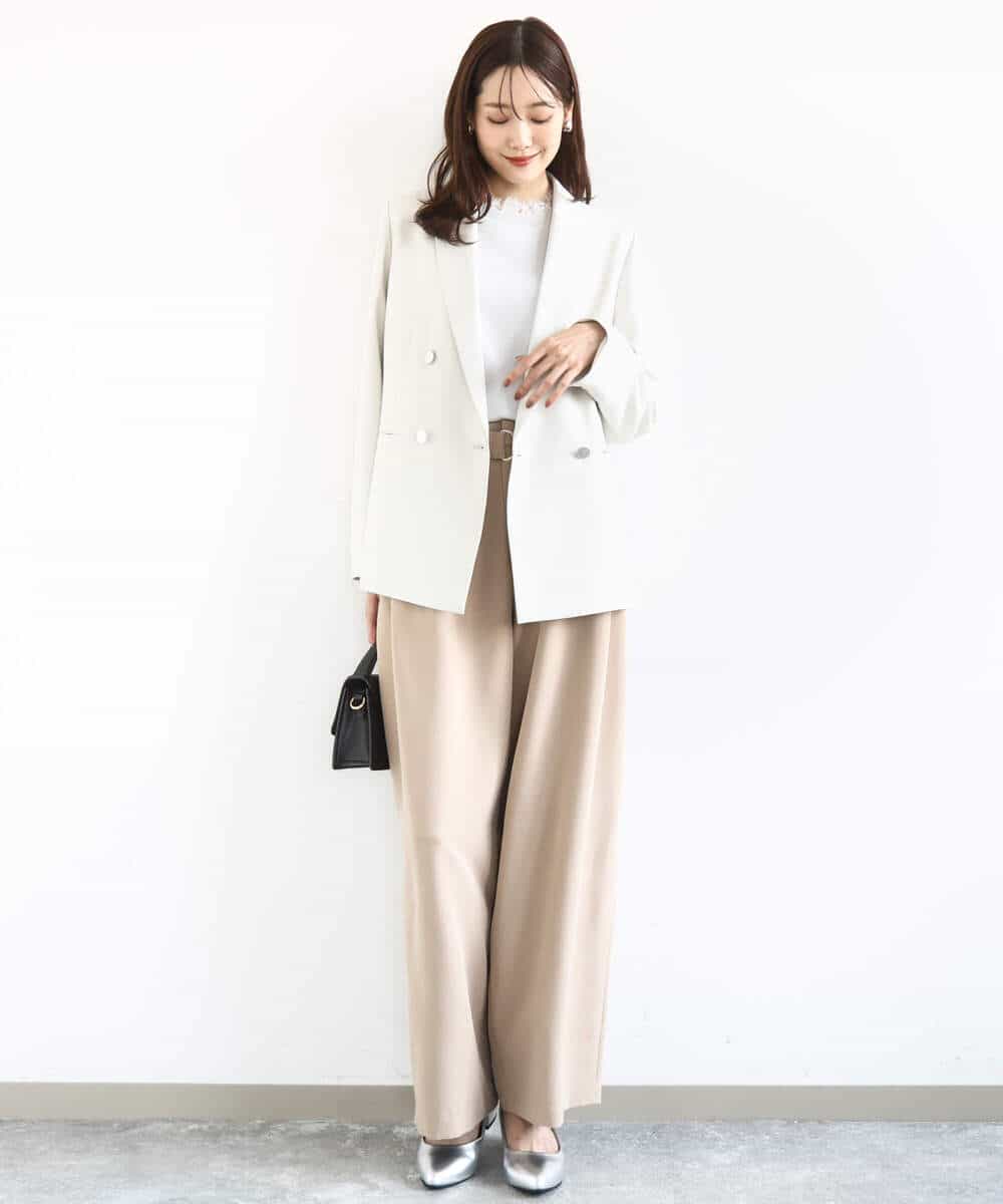 FKLFD10170 MK MICHEL KLEIN(MK ミッシェルクラン) バレルシルエットパンツ/洗える ベージュ