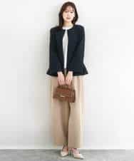 FKLFD10170 MK MICHEL KLEIN(MK ミッシェルクラン) バレルシルエットパンツ/洗える ベージュ