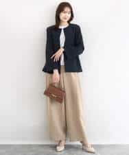 FKLFD10170 MK MICHEL KLEIN(MK ミッシェルクラン) バレルシルエットパンツ/洗える ベージュ