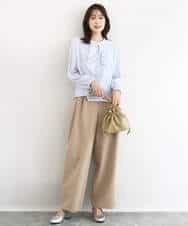 FKLFD10170 MK MICHEL KLEIN(MK ミッシェルクラン) バレルシルエットパンツ/洗える ベージュ