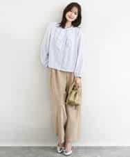 FKLFD10170 MK MICHEL KLEIN(MK ミッシェルクラン) バレルシルエットパンツ/洗える ベージュ